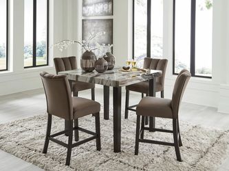 Marble Look Counter Height Dining Set to Create an Elevated Feel