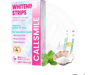 CALLSMILE Tiras blanqueadoras de dientes para dientes sensibles y usuarios primerizos, esmalte suave y seguro sin sensibilidad, 16 tratamientos (14 me