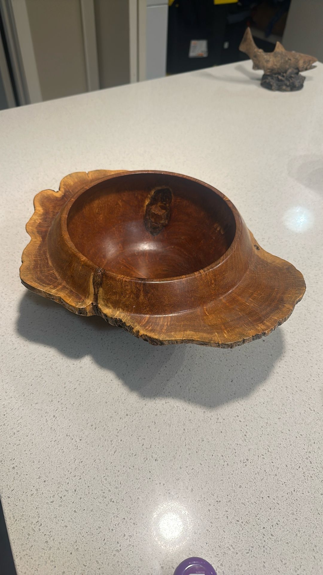 Wooden Bowl Real Wood Carved