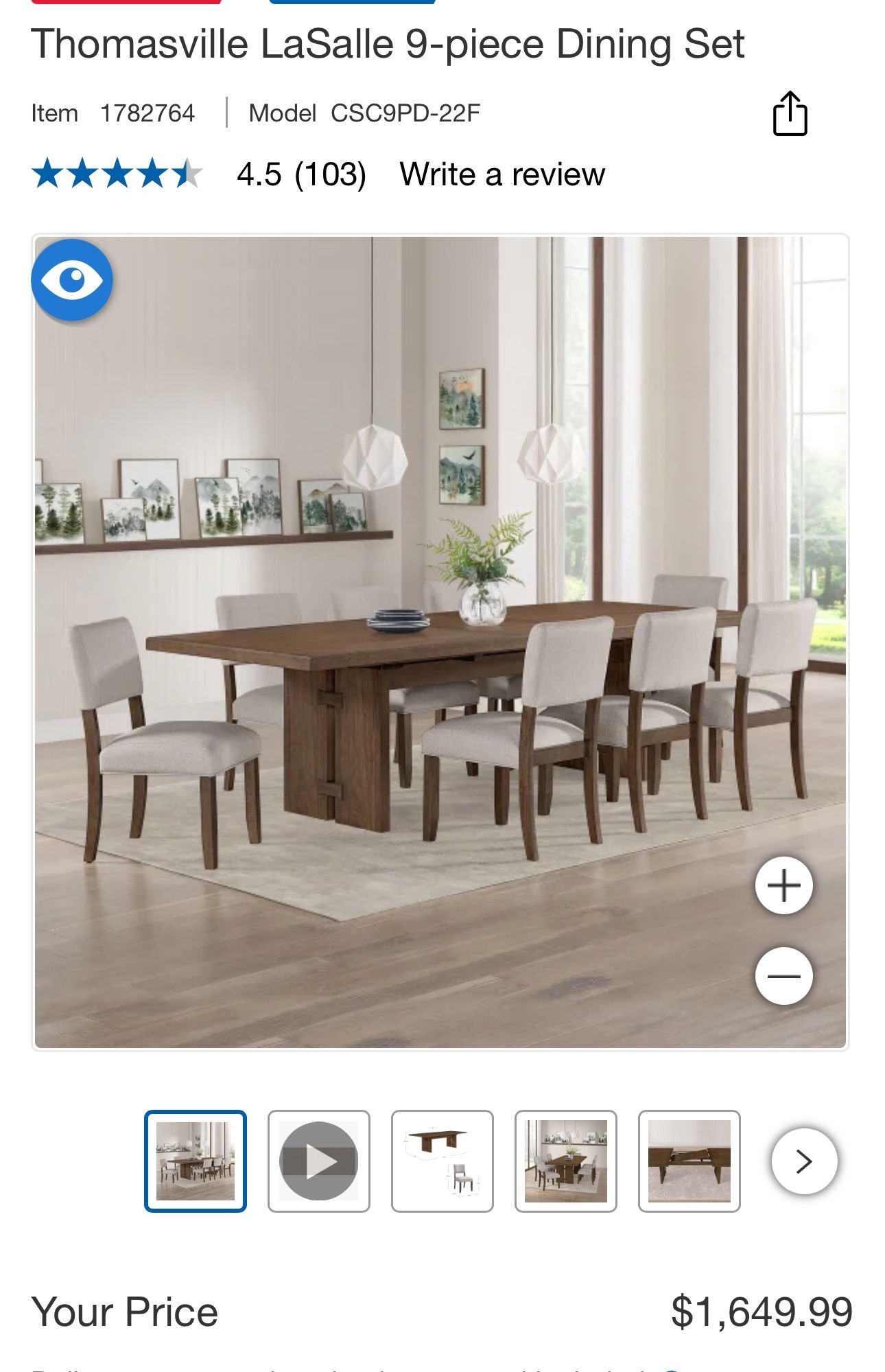 Extendable FSC Certified Wood9 Piece Dining Set