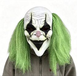 scary clown with green hair