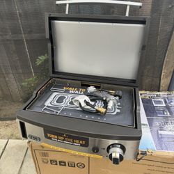 Griddle New HALO Elite1B Griddle de Gas Propano para Exteriores con 1 Quemador, Cocina de 2 Zonas y Diseño Compacto