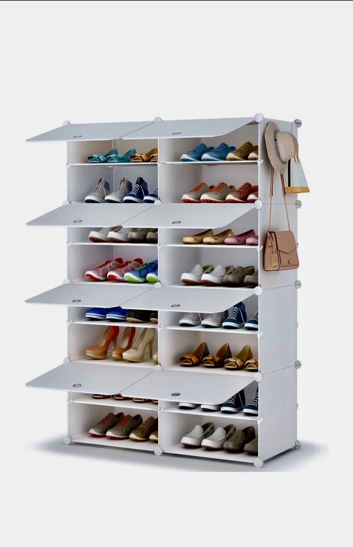 HOMIDEC Shoe Rack, 8 Tier Shoe Storage Cabinet 32 Pair Plastic Shoe Shelves Organizer for Closet Hallway Bedroom Entryway 🆕👍List Price $69.99