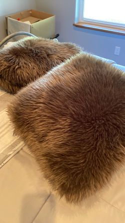 Pottery Barn faux fur pillow covers