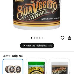 Suavecito Strong Hold Hair Pomade For Men, 32 oz - Medium Shine Water Based Wax Like Flake Free Hair Gel