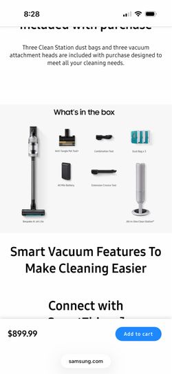 Bespoke AI Jet Stick Lite All-in-One Station® | AI Cleaning Mode 2.0 | 280AW Suction