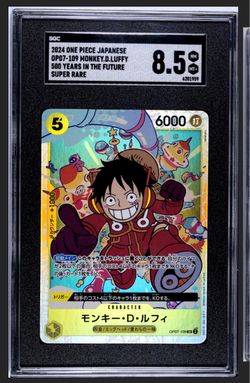 One Piece Monkey D. Luffy OP07-109 SGC 8.5 Super Rare