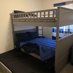 Gray Trundle Bed Frame 