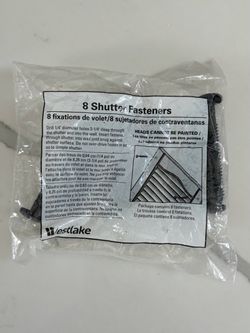8 BLACK WINDOW SHUTTER FASTENERS NEW ONE PACK