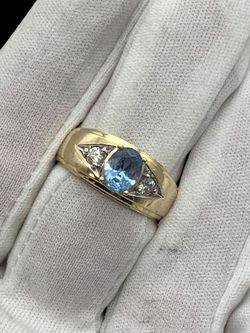 Mens stone gold ring #32381