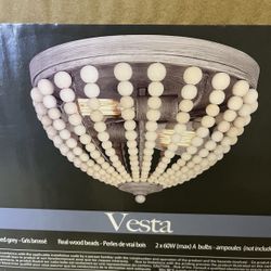 Vesta New Brushed Grey Flush Mount Light Fixture