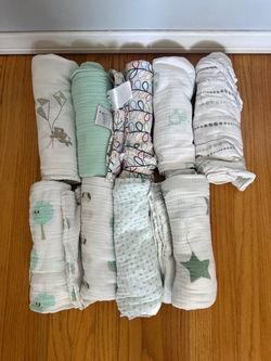Aden and Anais muslin swaddle blankets lot 9