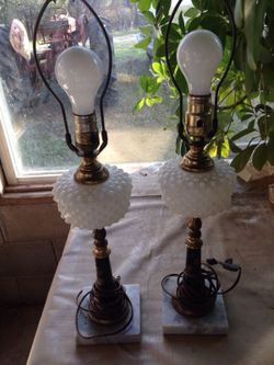 Pair of Milkglass Lamps