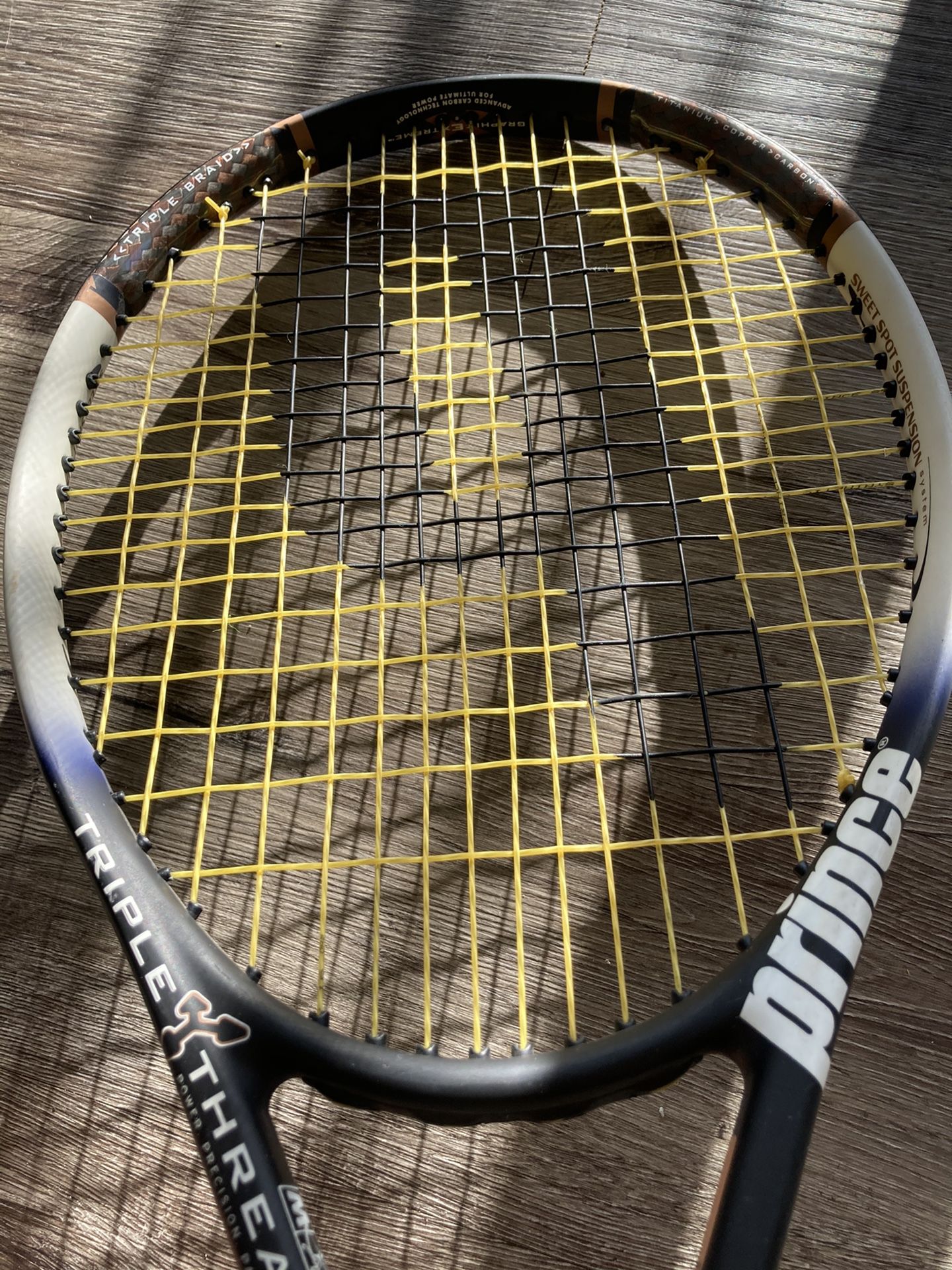 Prince triple threat bandit tennis racket, near mint body