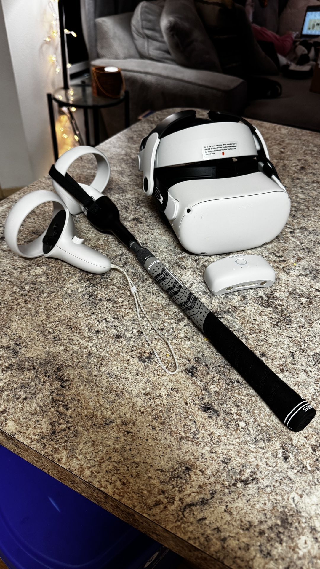 Quest 3 With BoboVR M2 Headstrap, Golf Attachment