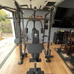 Vesta Fitness Smith Machine 1001 w/Bench Attachment | 230lb Bumpers Olympic Weights | 7ft Olympic Bar | Fitness | Gym Equipment | FREE DELIVERY 🚚 