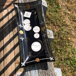 George Briard Vintage Mid-Century Smoked Glass Coin/Key/Ring  Tray