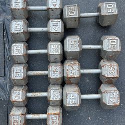 30-50lb Hex Iron Dumbbell Set Weights 400lbs