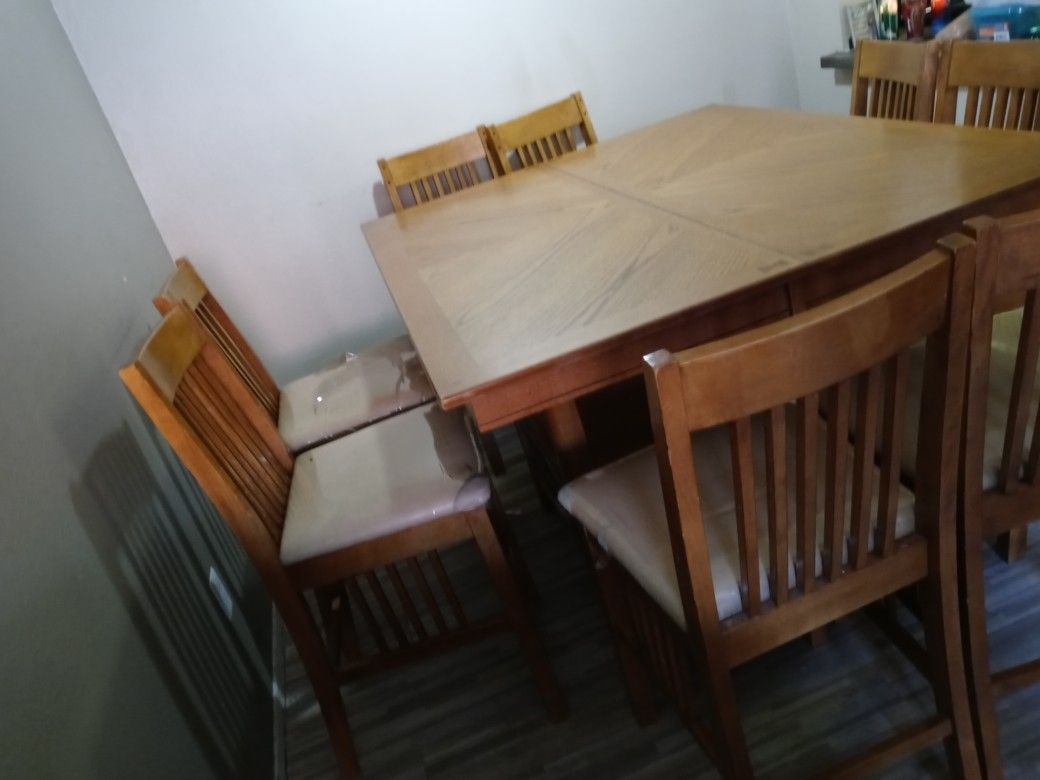  Solid Wood 8 Chair Dining Room Table