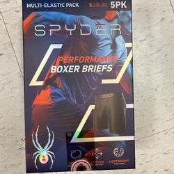 NWT Spyder men’s  Performance Boxer Briefs Multi-Color 5 Pack Size S
