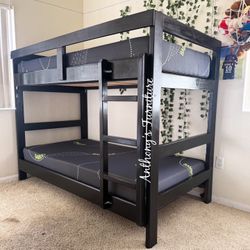 Twin Bunk Bed With Mattresses 