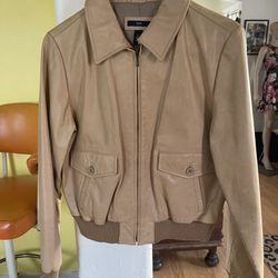 Tan Gap Leather Jacket Size Medium 