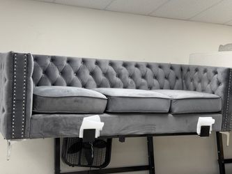 🩶Pretty Tufted Grey Sofa - SaMe DaY DeLiVeRy