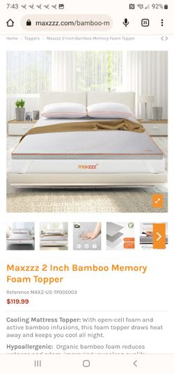 2 Inch Bamboo Memory Foam Topper

FULL