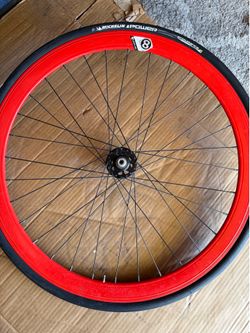 Origin8 Red 700c Front Wheel + Michelin Tire (Presta Valve)