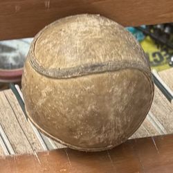 Antique Early 1900's Outward Raised Seam Leather Softball