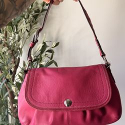 Coach Pink Leather Shoulder Bag