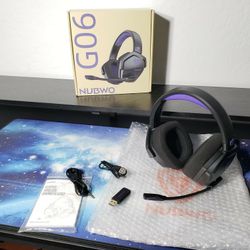 New NUBWO G06 Dual Wireless Gaming Headset W/ Microphone for PS5, PS4, PC, Mobile, Switch: 2.4GHz Wireless + Bluetooth, 100 Hr Battery, 50mm Drivers, 