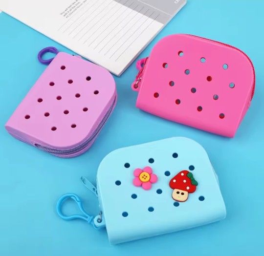 New Mini Hole Silicone Coin Purse Keychain