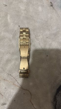 Gold Tone Dress Watch Black Dial