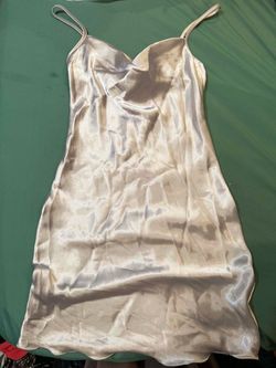 Satin Slip Mini Dress Ivory XS