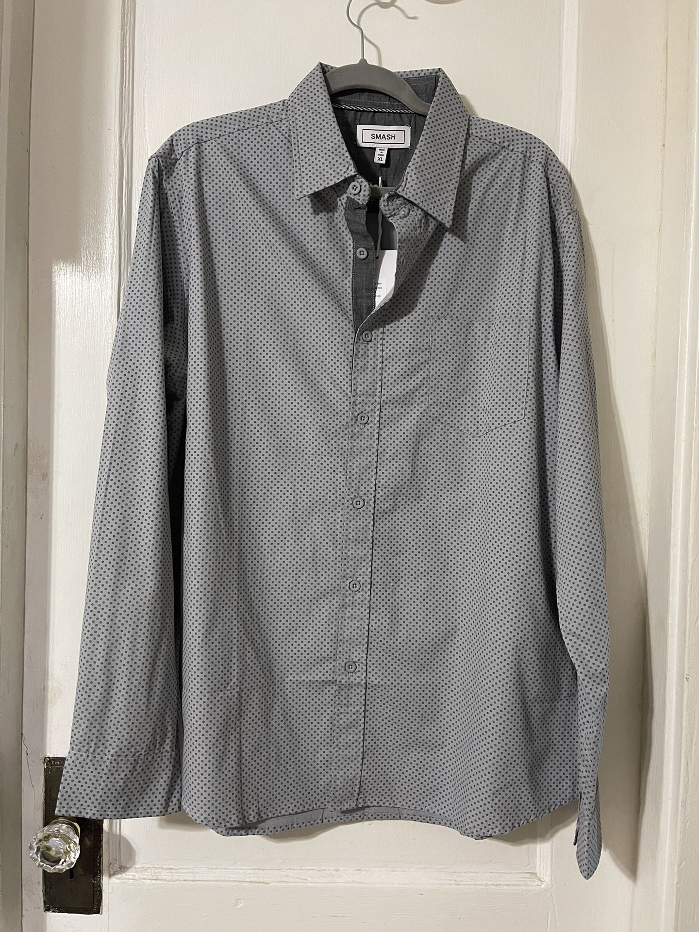 Grey Printed Men’s Dress Shirt