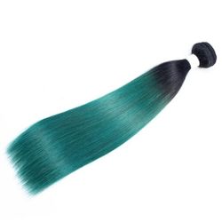 Human hair bundles green 16"18"18"
