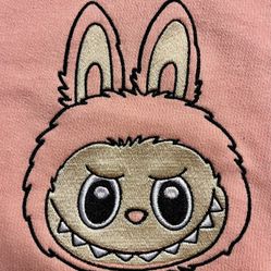 Labubu Cropped Hoodie Pink Medium Adult 