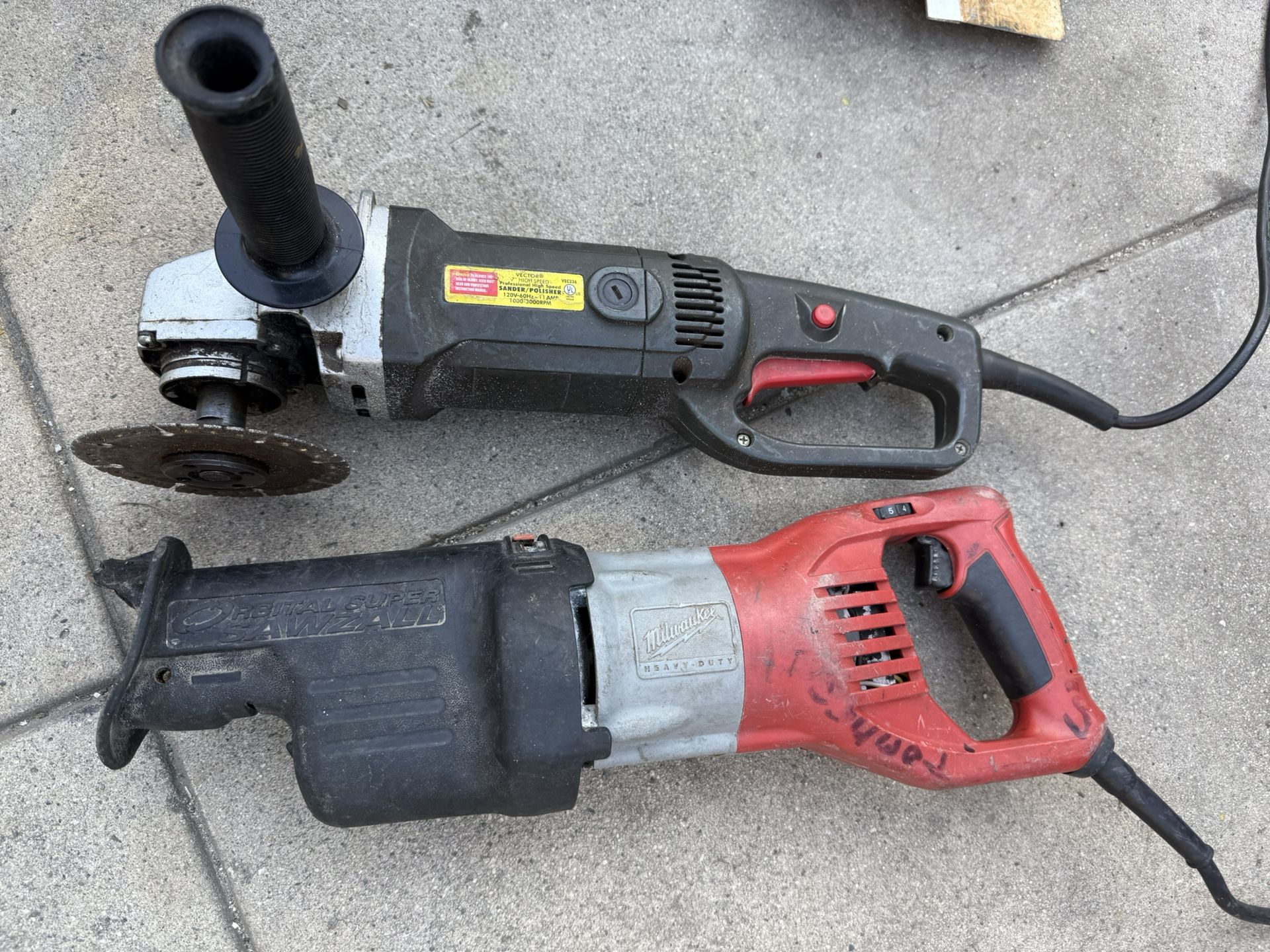 Grinder and  saw