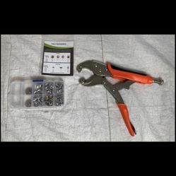 Heavy Duty Snap Setter Fastener Pliers Tool Kit for Fastening Metal Snap Rings