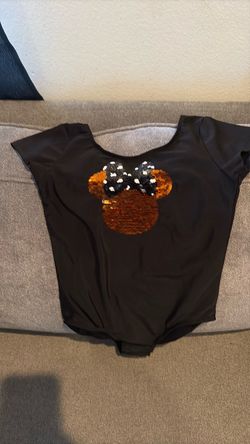 Disney girls black Minnie Mouse Sequin Leotard