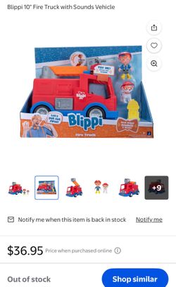 BLIPPI Red Fire Truck Toy with Sounds