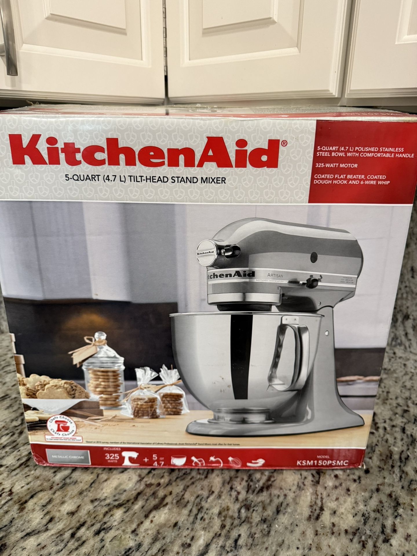 Kitchen Aid Chrome Metallic 5 quart Mixer