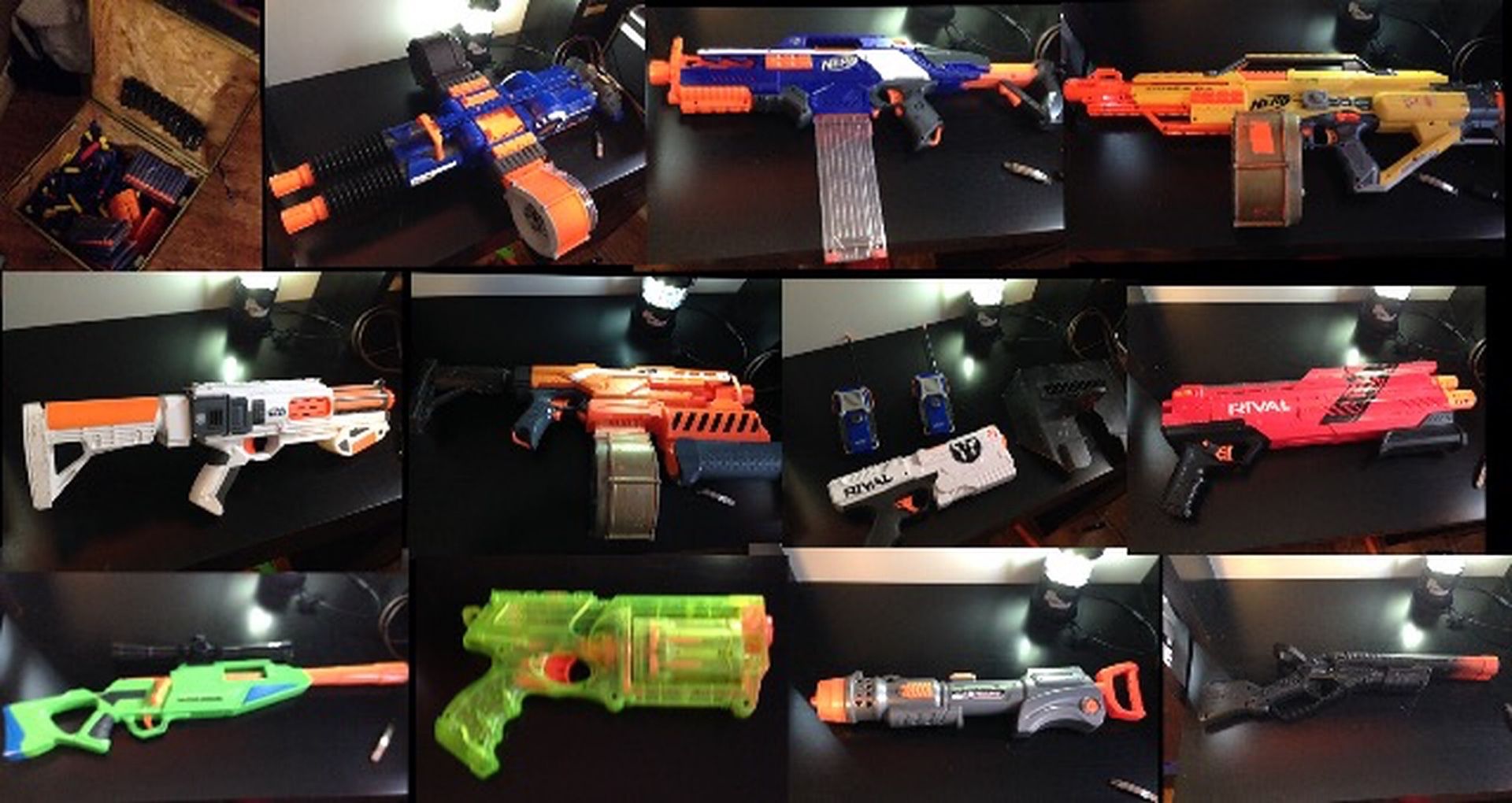 Huge Nerf gun lot with limited edition and custom painted. Read description