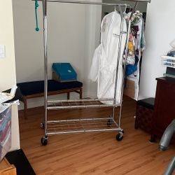 Rolling Steel Clothes Rack