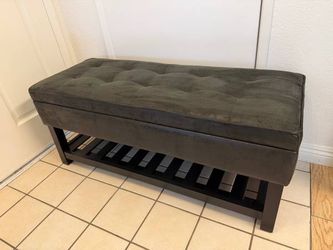 COSMOPOLITAN STORAGE OTTOMAN BENCH FAUX LEATHER