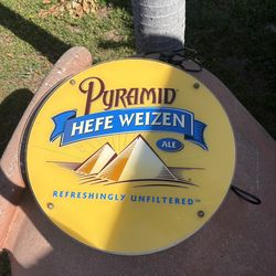 vintage-style bar sign for Pyramid Brewery