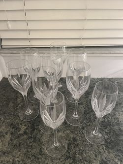 Flame D'Amore by MIKASA  You Pay $550 For Seven  Plus Two Bonus Glasses 