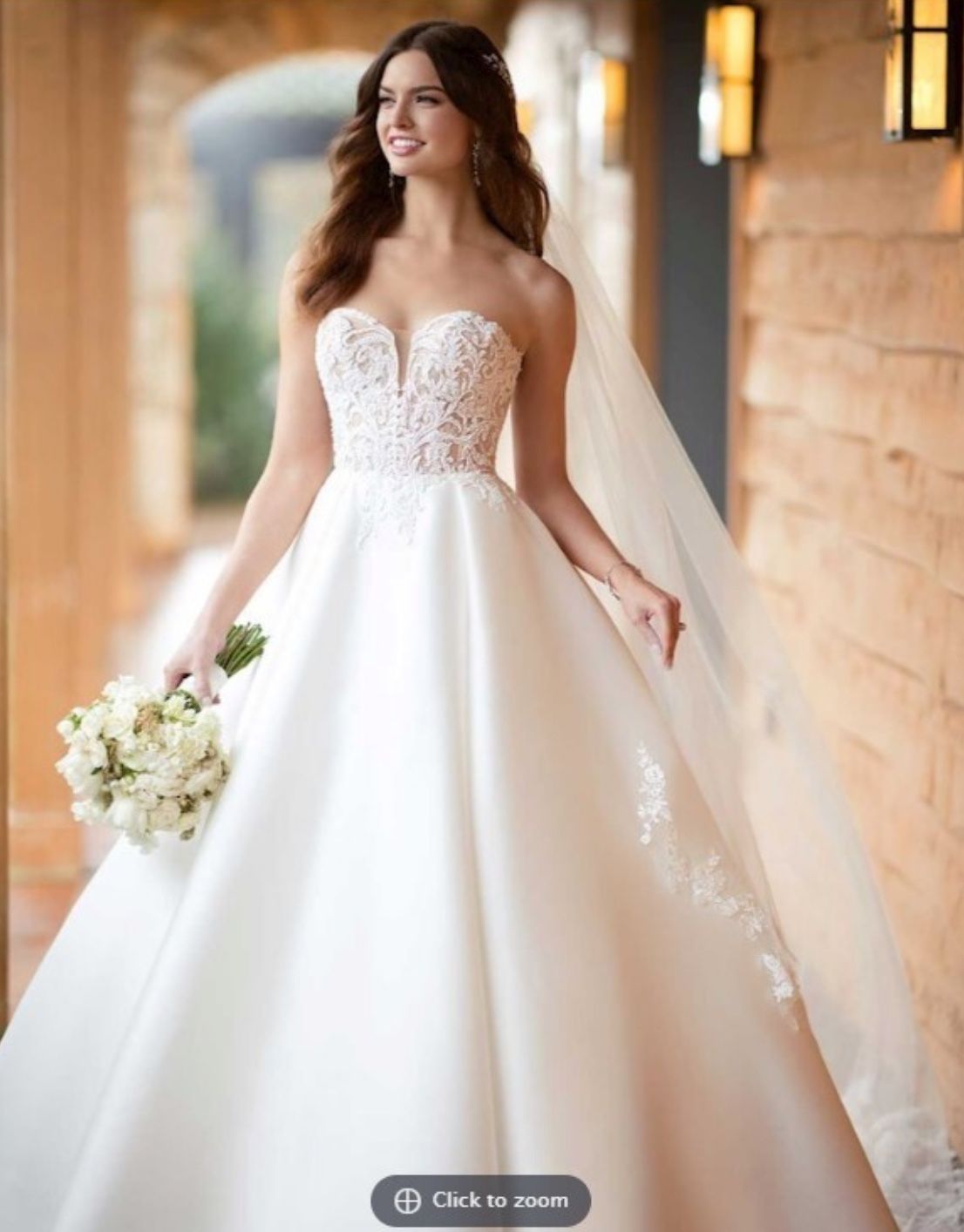 Essense of Australia D2486 Bridal Gown, Ivory, Street Sz 2, Kleinfeld New York