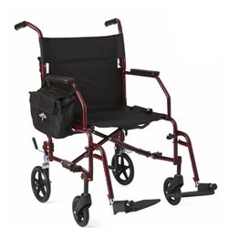 Medline Medical Transport Ultra Light Weight Wheelchair Brand New Leg Rest Wheel Chair 